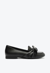 Mocassim Preto Anacapri Duas Tiras Laço