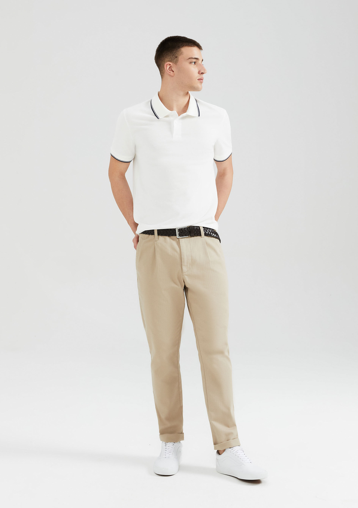 Camisa Polo Básica Branca Hering Manga Curta Em Piquet