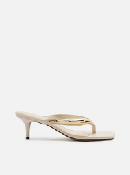 Sandália Branca Salto Médio