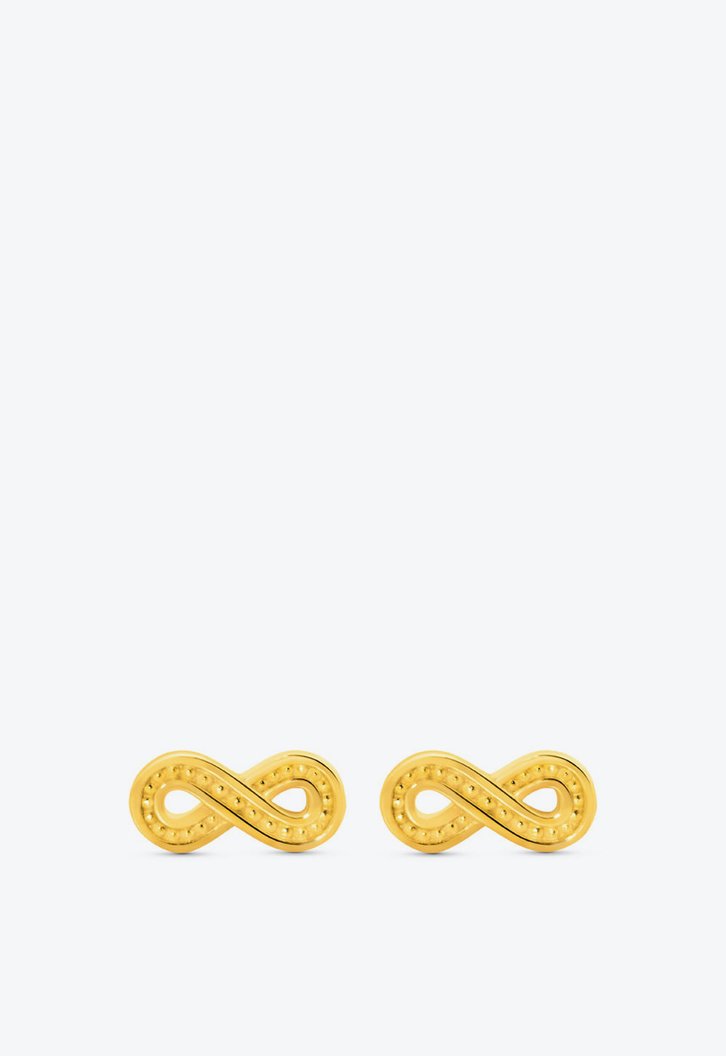 Brinco Dourado Life By Vivara Amuleto Infinito Banho Ouro Amarelo