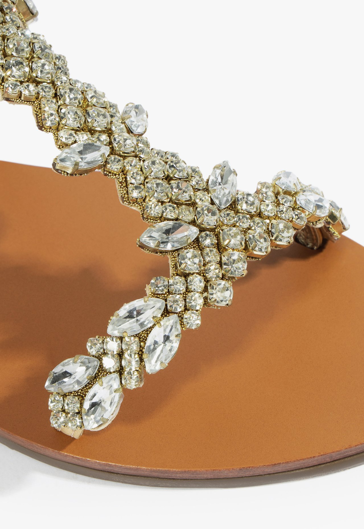 Sandália Rasteira Metallic Dourada