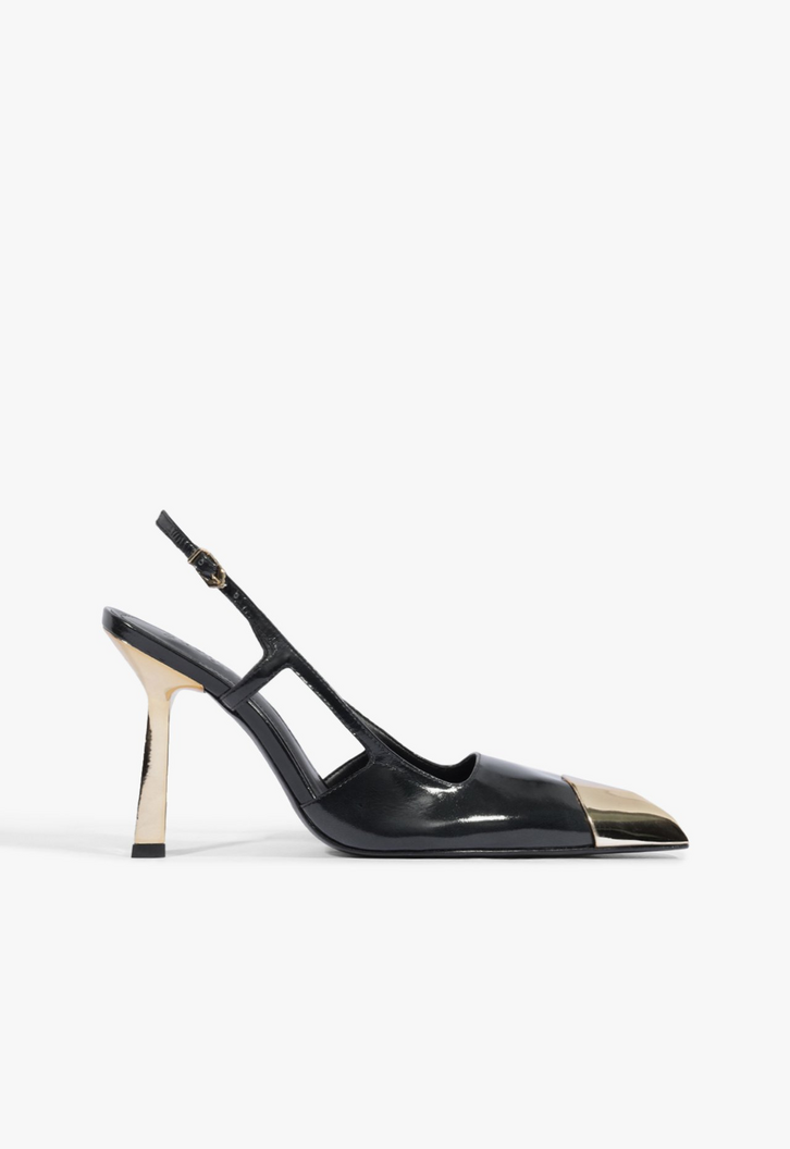 Sapato Scarpin Slingback Verniz Preto | ZZ MALL