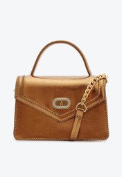 Bolsa Tiracolo Bronze Anacapri Pequena Estruturada Party