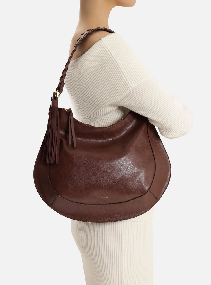 Bolsa Hobo Marrom Grande