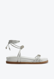 Sandália Papete Prata Schutz Becky Glam Sporty