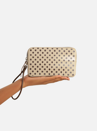 Clutch Média Preta Poá Alça Malu | ZZ MALL