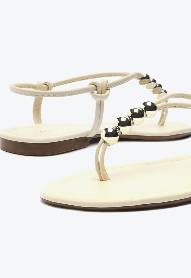 Sandália Branco Arezzo Rasteira Slim Light Citrus