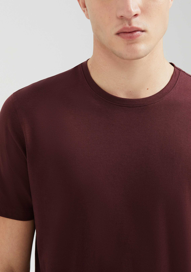 Camiseta Básica Vinho Hering Masculina Manga Curta Pima