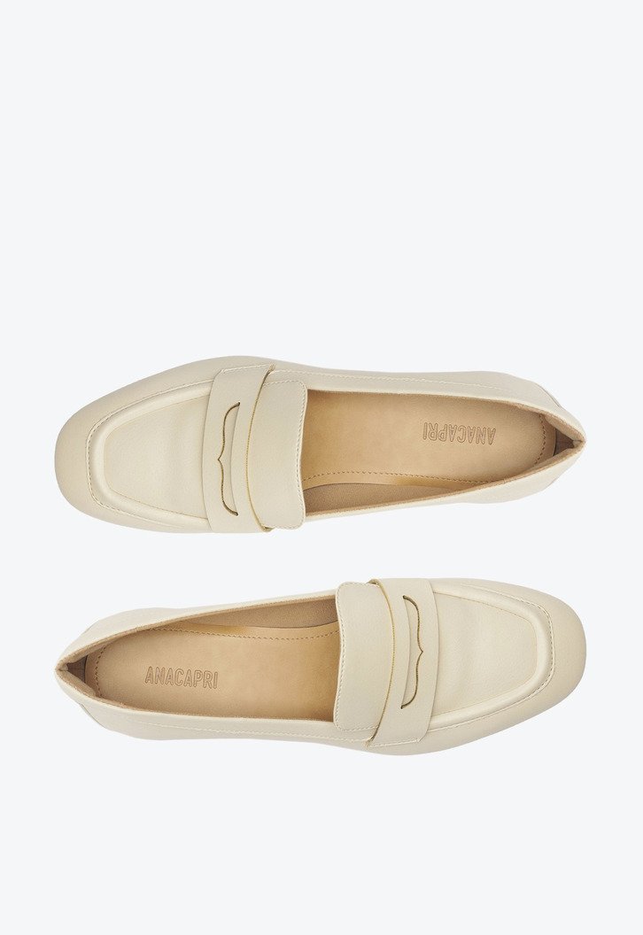 Mocassim Salto Bloco Loafer Branco