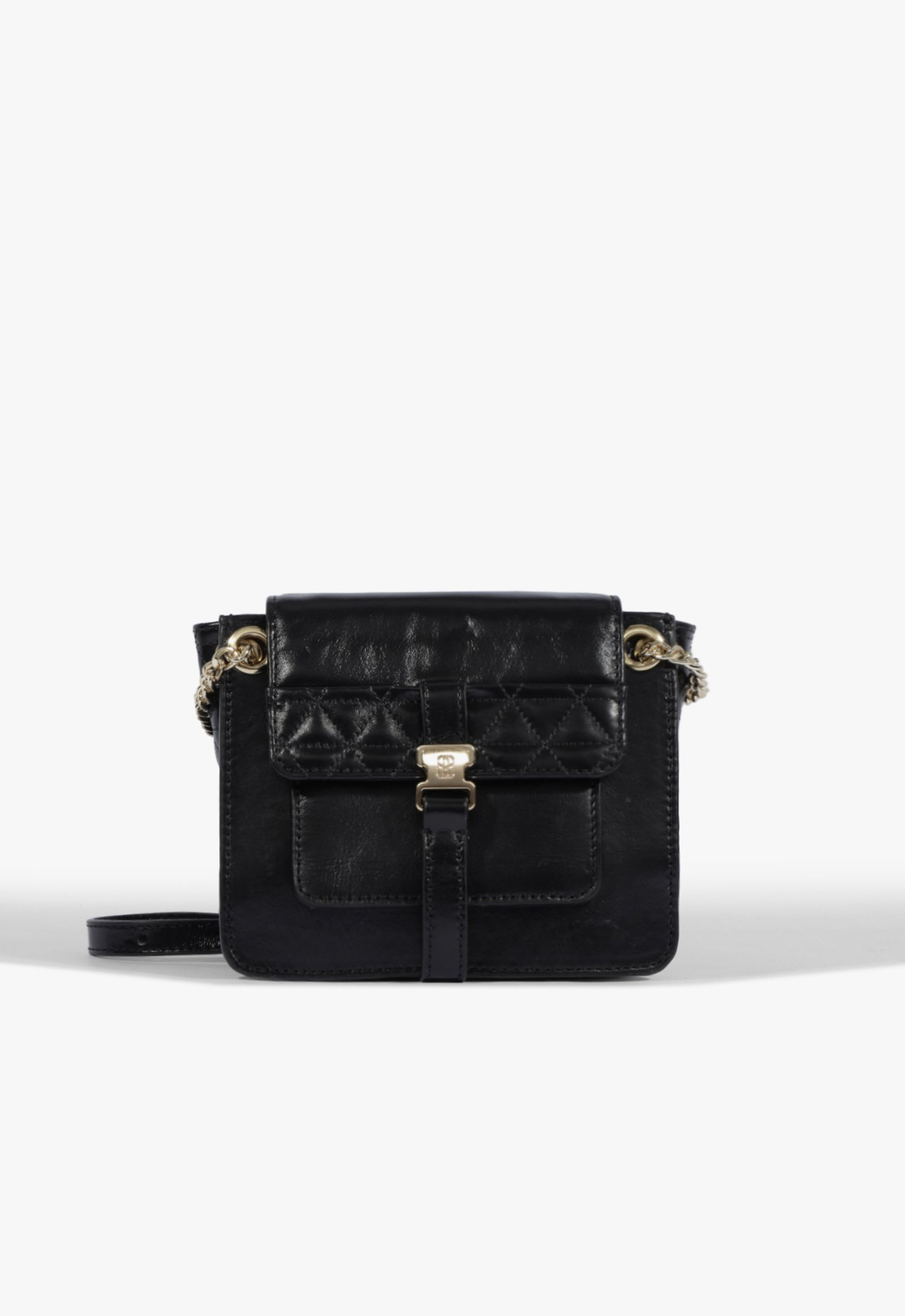 Bolsa Tiracolo Pequena Lilibet Couro Preta | ZZ MALL