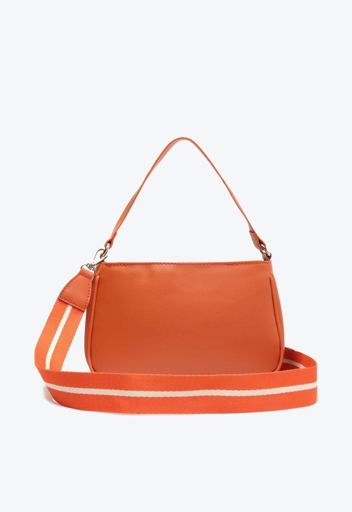 Bolsa Crossbody Laranja Anacapri Baguete Alça Gorgurão Média