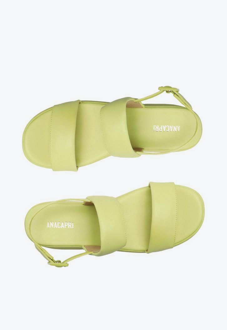 Sandália Flatform Verde Anacapri Lemon Mirela Duas Tiras