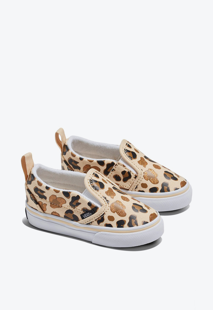 Tênis Slip-On Leopard Glitter Brown True White Infantil