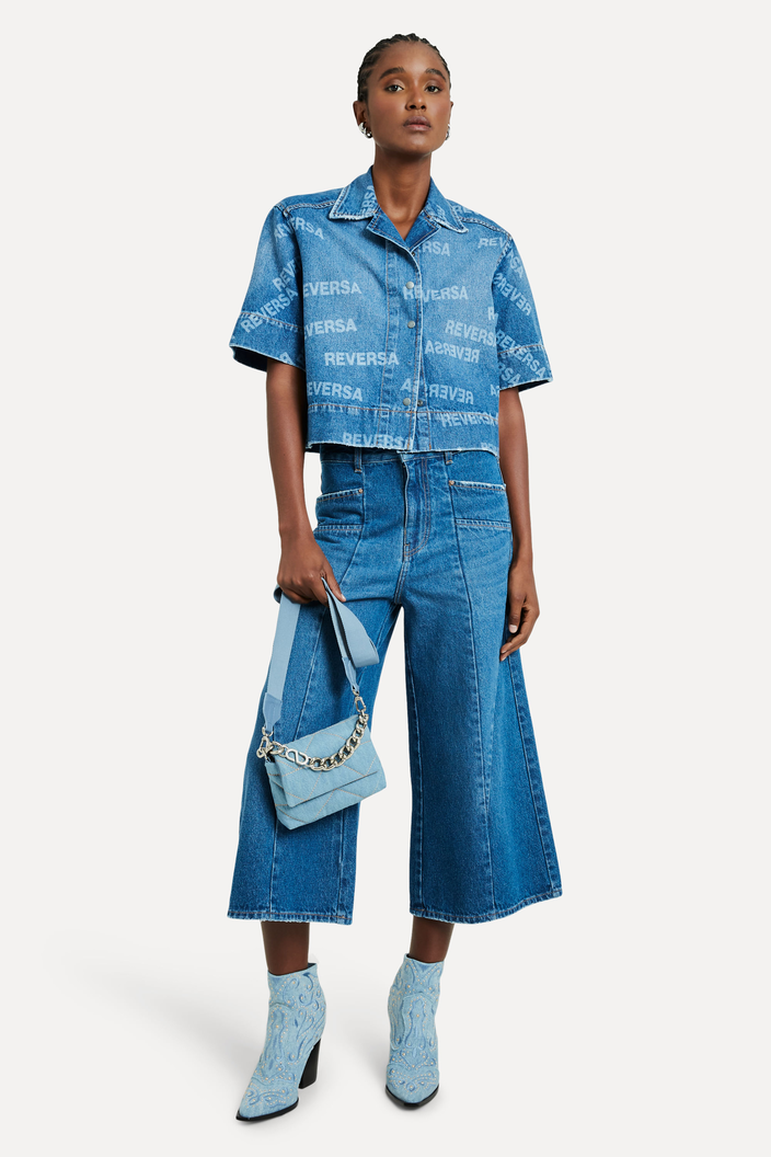 CALÇA JEANS AZUL REVERSA PANTACOURT HIGH