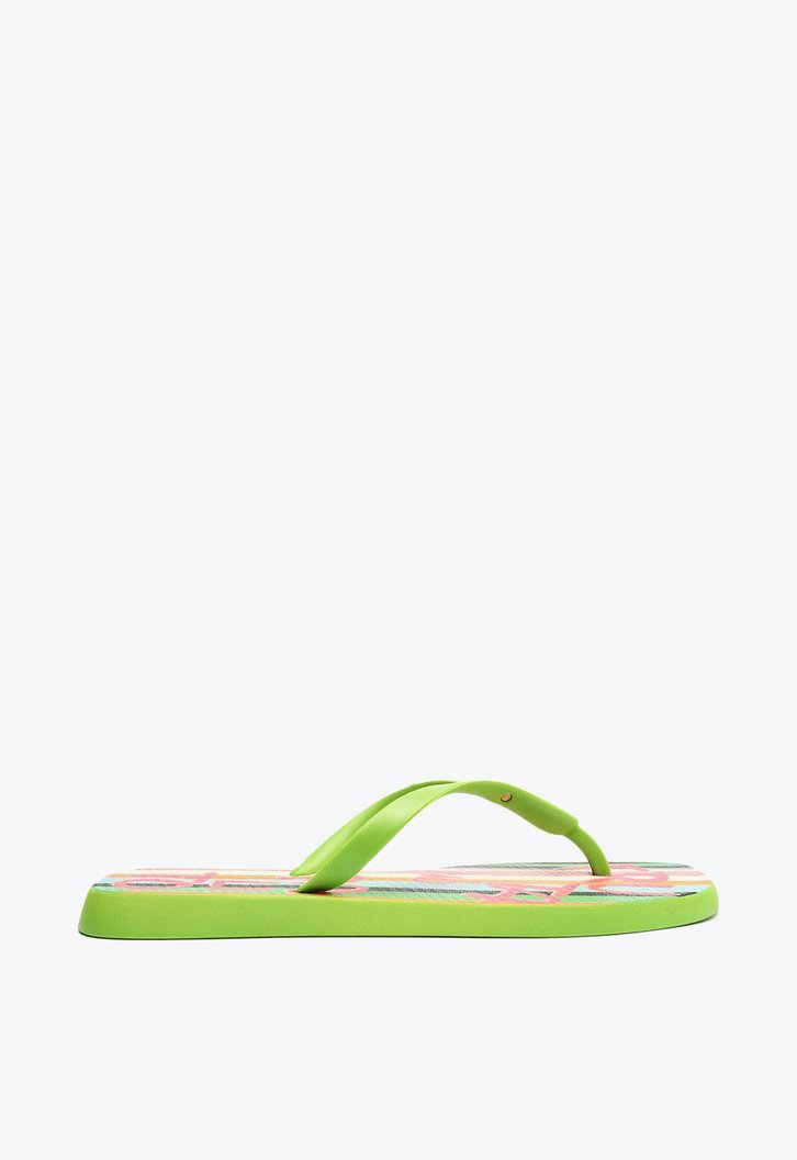 Kit Chinelo De Dedo Verde Listras E Bag Fruttare Arezzo