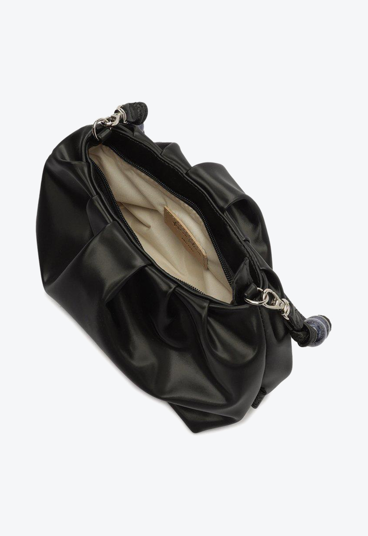 Bolsa Tiracolo Preta Anacapri Franzida Pequena
