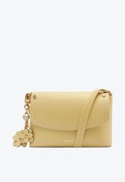 Bolsa Tiracolo Amarela Anacapri Pequena Chaveiro Flor
