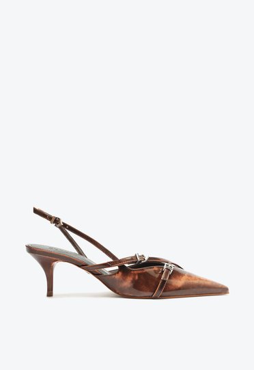 Sapato Mule Marrom Schutz Veronica Couro