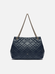 Bolsa Tote Azul Couro Matelassê Gab Média