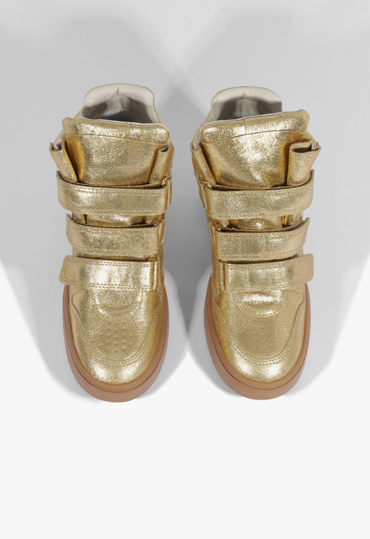 Tenis Sneaker 95 Cano alto Couro Dourado