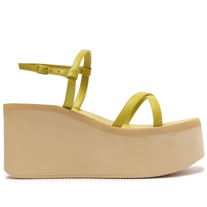 Sandália Flatform Verde Citron Liz