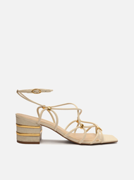 Sandália Off-White Arezzo Salto Bloco Detalhe
