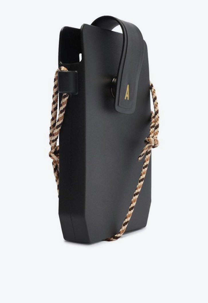 Bolsa Crossbody Preta Anacapri Porta Celular Alça Cordão