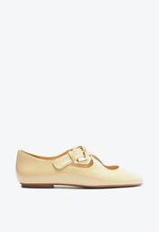 Sapatilha Casual Bege Schutz Flats Couro