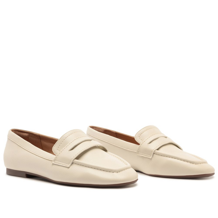 Mocassim Madri Bico Quadrado Branco