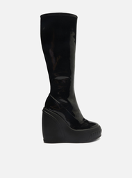 Bota Preta Arezzo Verniz Cano Longo Felipa
