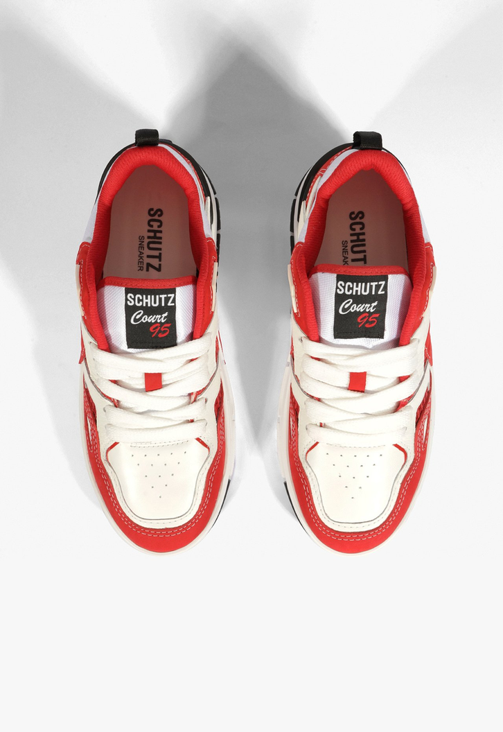 Tênis Court 95 Branco e Vermelho