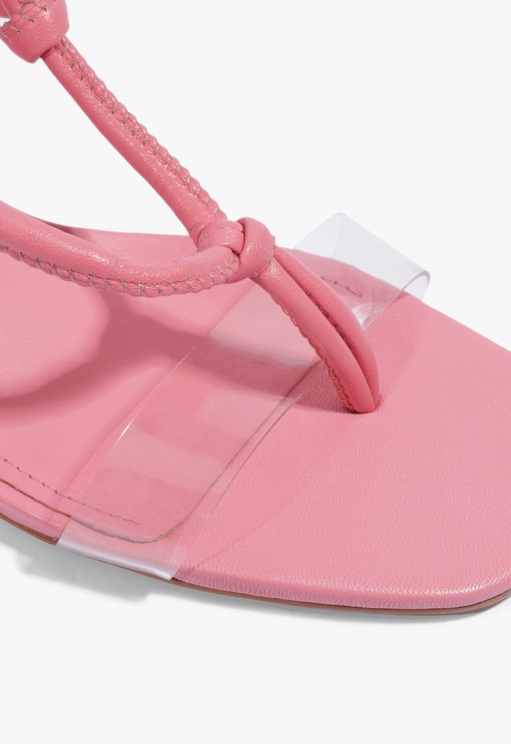 Sandália Mila Salto Bloco Médio Rosa