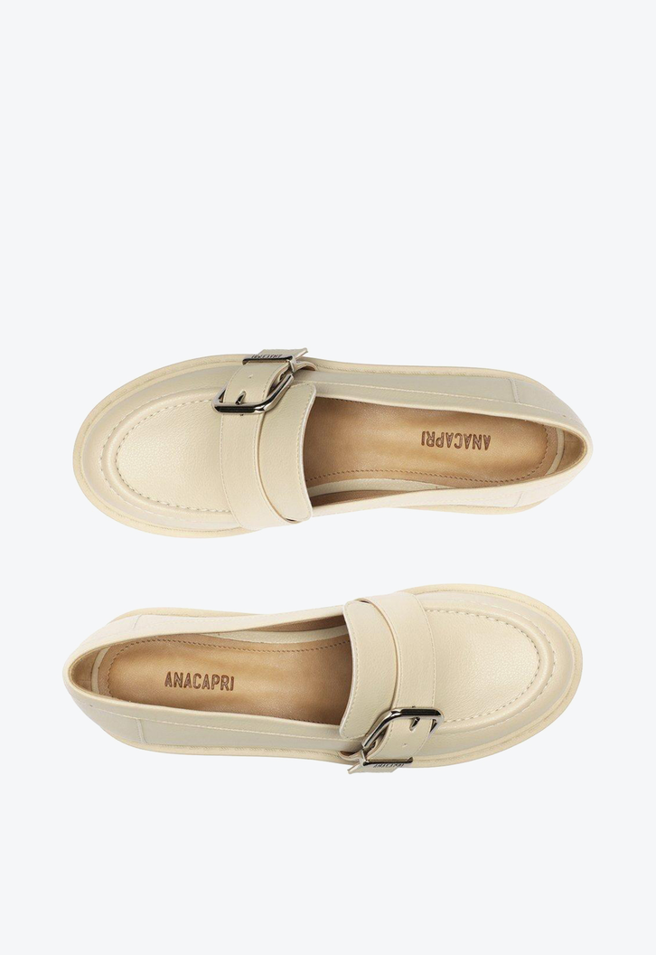 Mocassim Branco Anacapri Tratorado Fivela