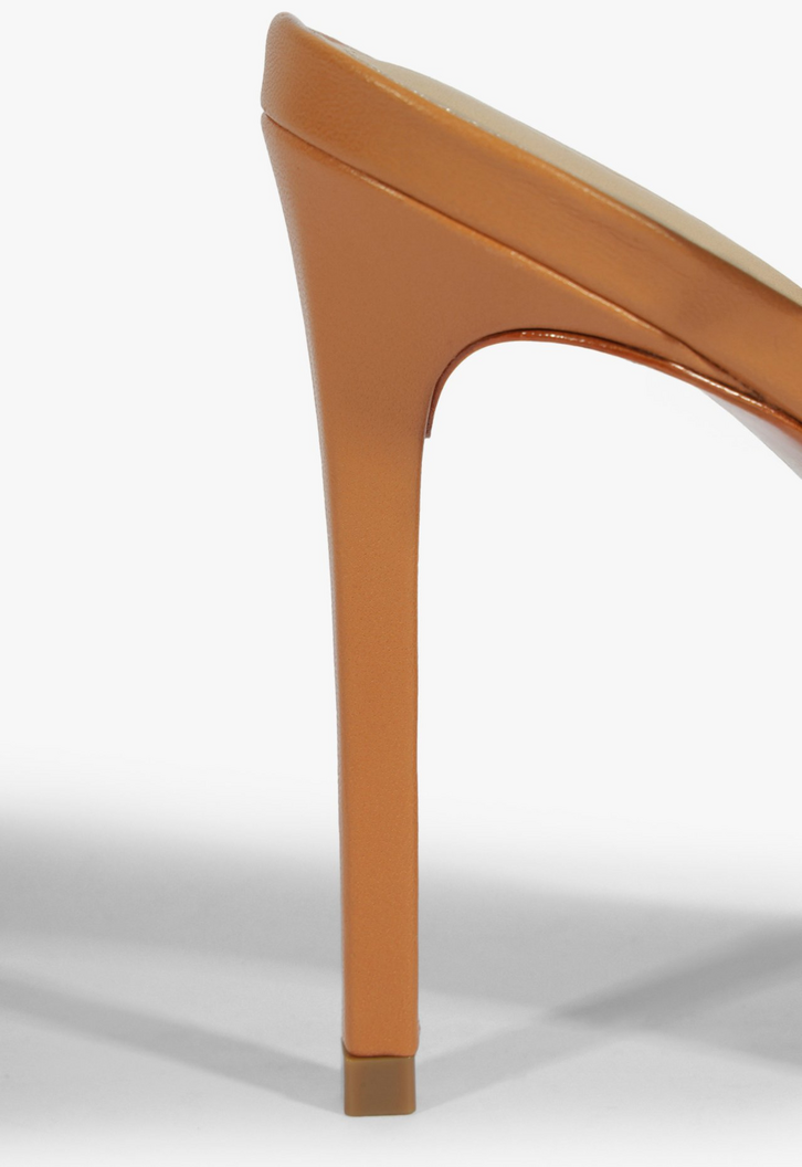 Sandália Salto Alto Azure Couro Laranja | ZZ MALL