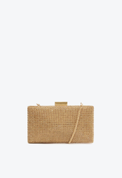 Bolsa Clutch Dourada Schutz Malha Strass
