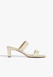 Sandália Mule Nude Schutz Salto Couro