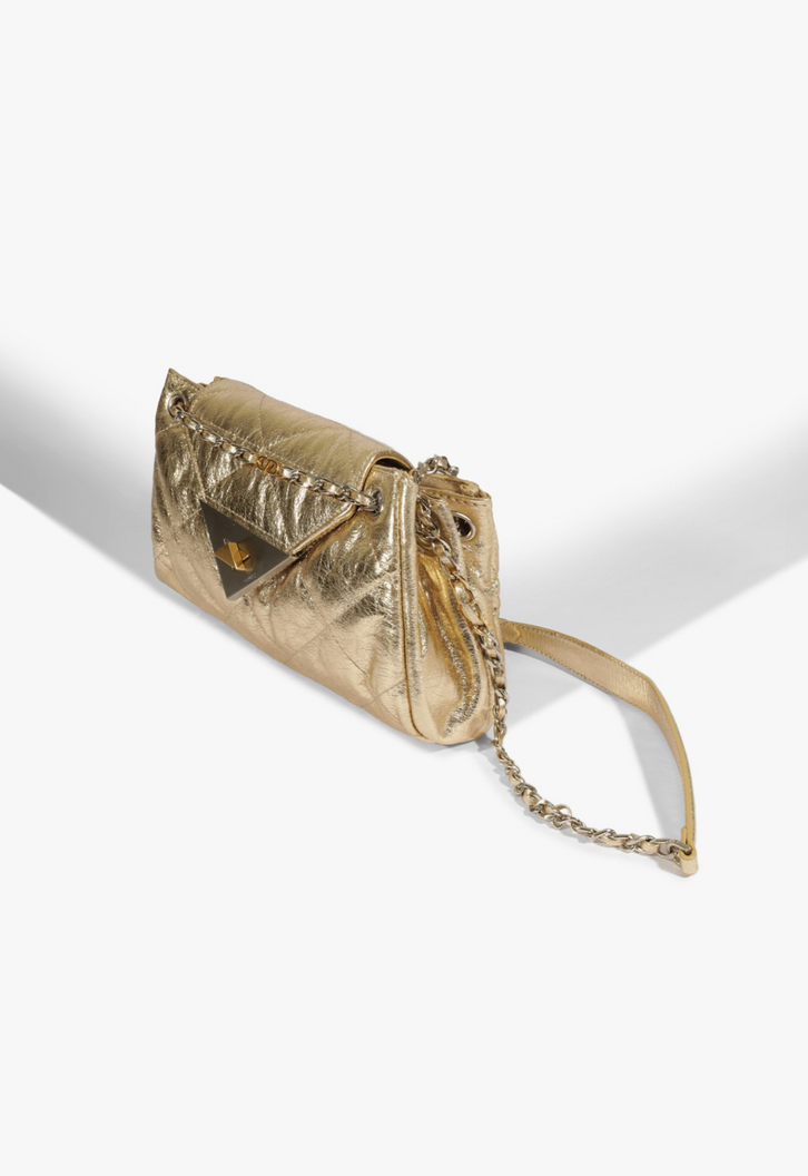 Bolsa Média S95 Couro Dourada | ZZ MALL