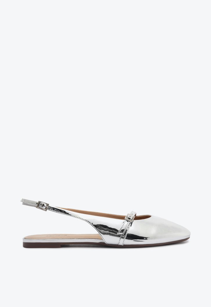 Sapatilha Prata Anacapri Slingback Specchio Tira Fechamento