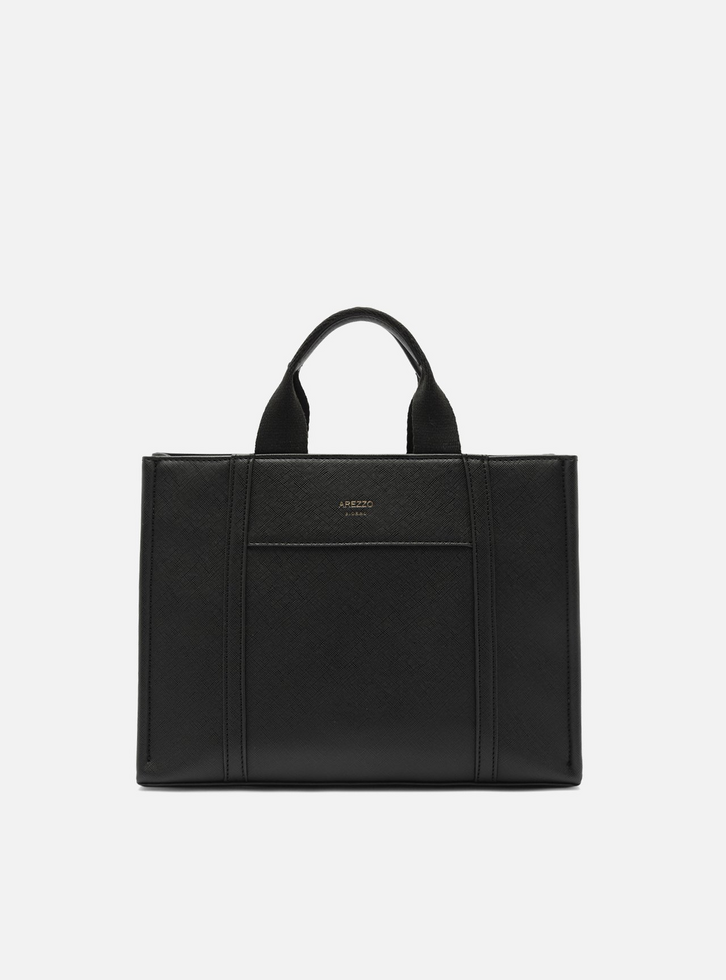 Bolsa Tote Preta Média Bolso Frontal | ZZ MALL