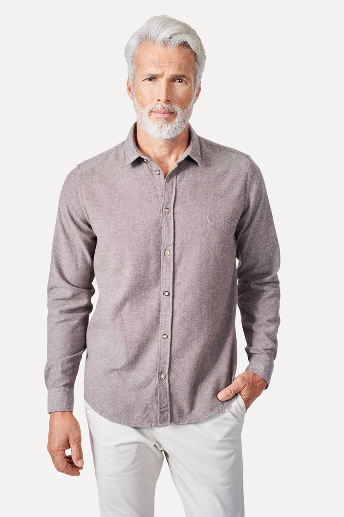 Camisa Bege Reserva Ml Flanela Camp