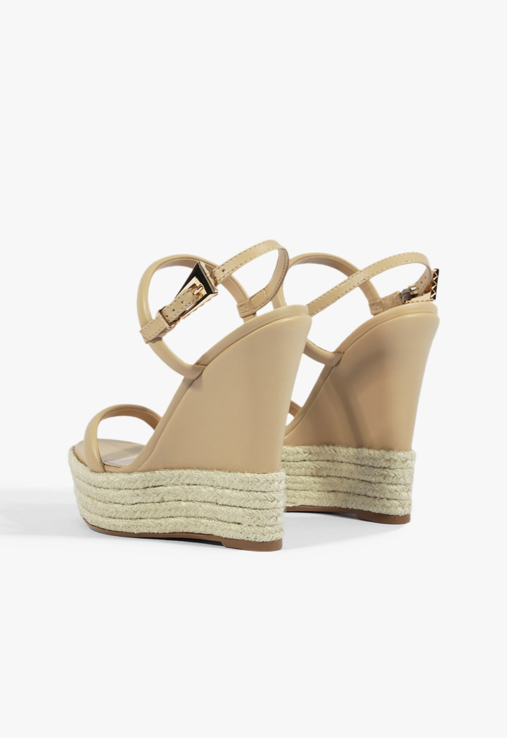 Sandália Espadrille Anabela Bege