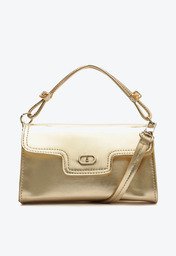 Bolsa Tiracolo Média Pedraria Dourada