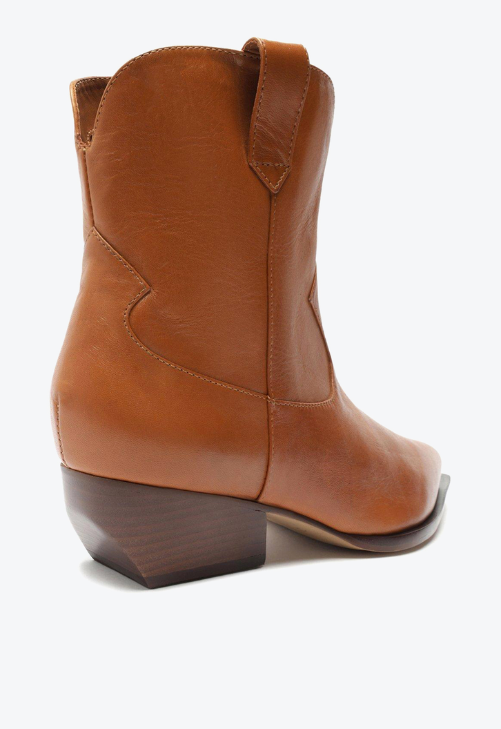 Bota Western Marrom Arezzo Couro Cano Curto