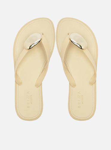 Chinelo Minimal Branco Bico Redondo Brizza