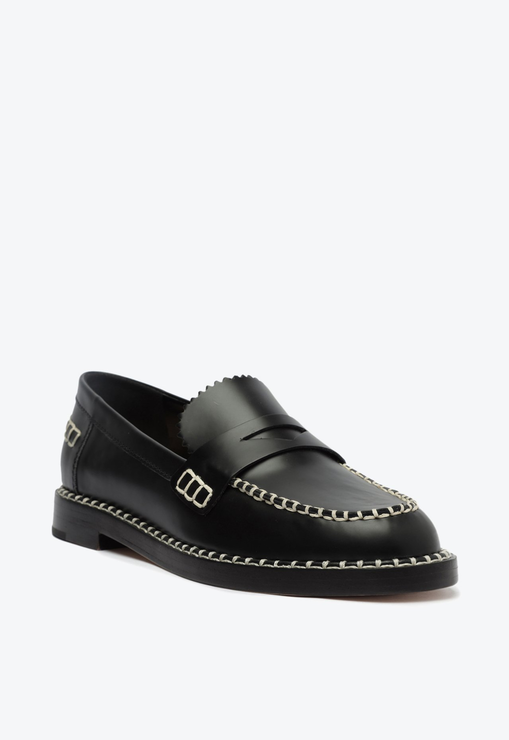 Mocassim Christie Couro Emblem Preto