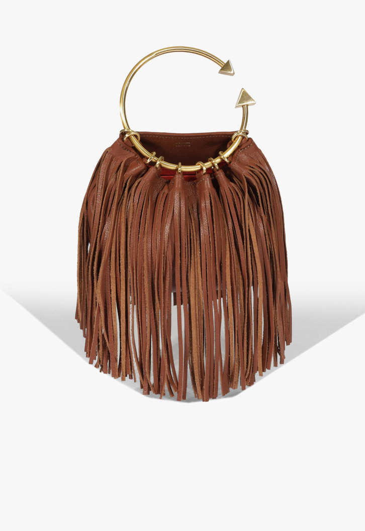 Bolsa Marrom Schutz Virgo Fringes Couro | ZZ MALL