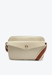 Crossbody Branca Anacapri Bolso Envelope Frontal Média Alça Bicolor