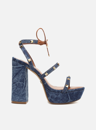 Sandália Azul Jeans Arezzo Amarração