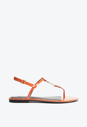 Sandália Rasteira Laranja Schutz Wedge