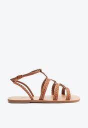 Sandália Rasteira Marrom Anacapri Tiras Boho